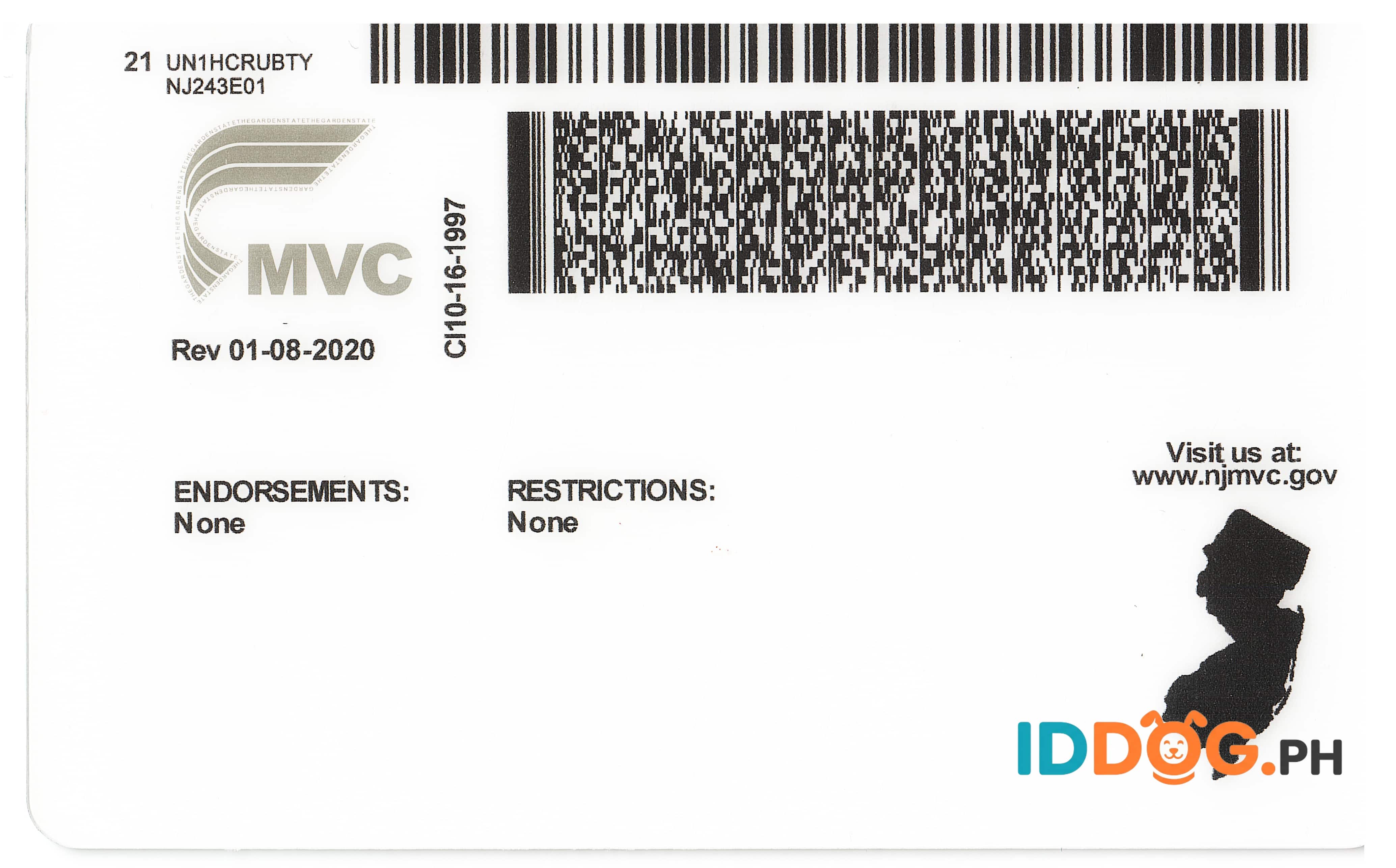 New Jersey Fake ID