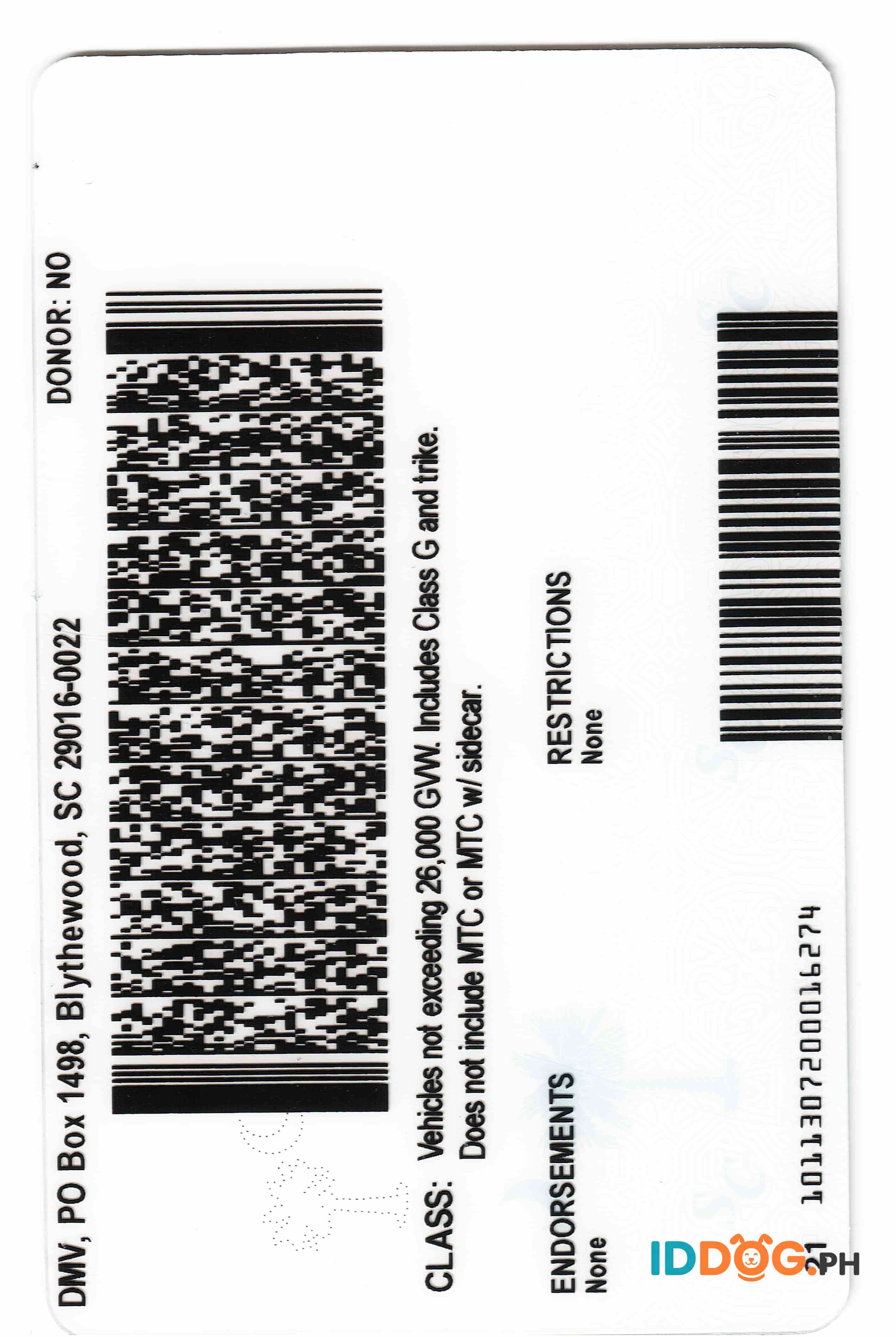 South Carolina(U21) Fake ID