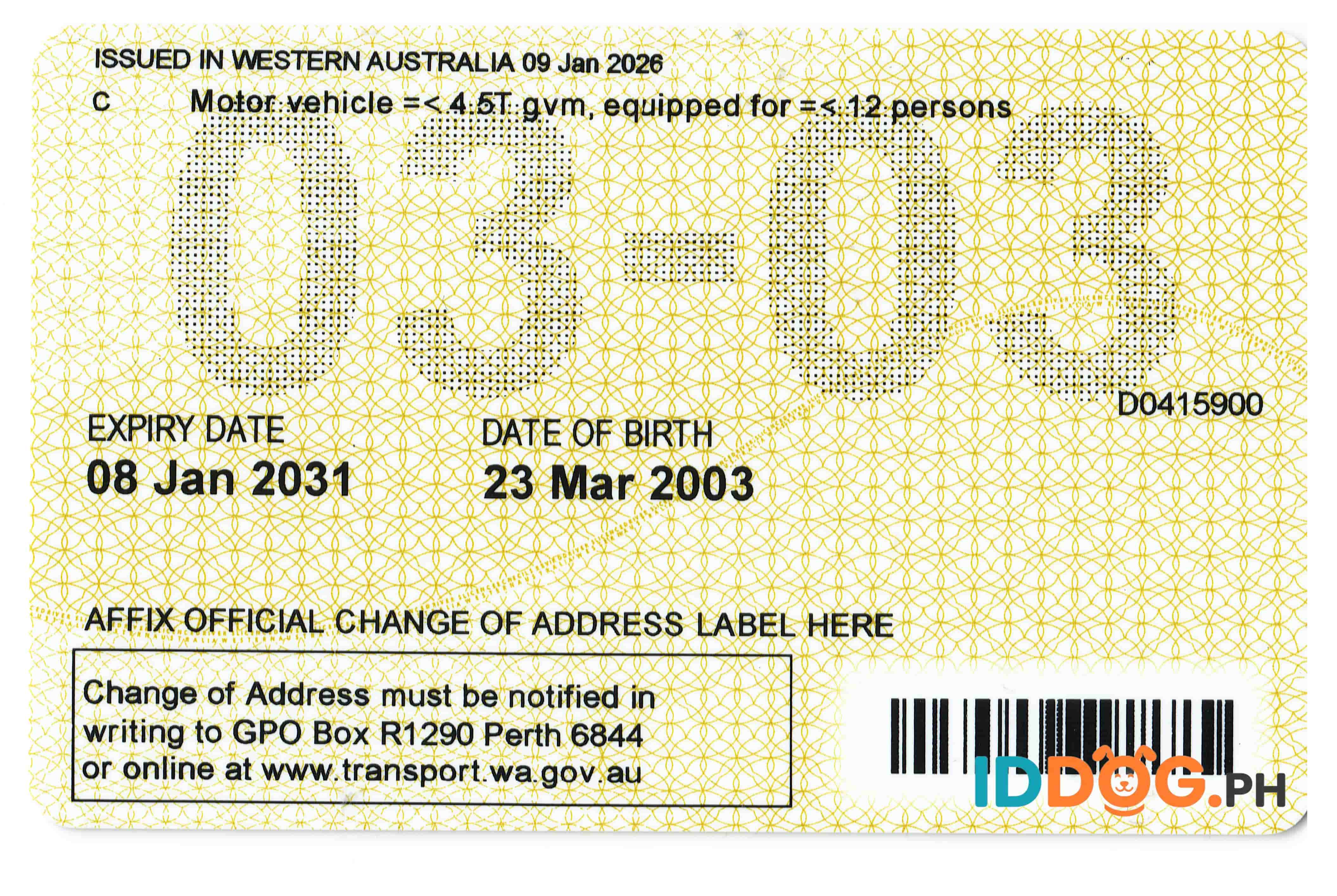 Western Australia Fake ID