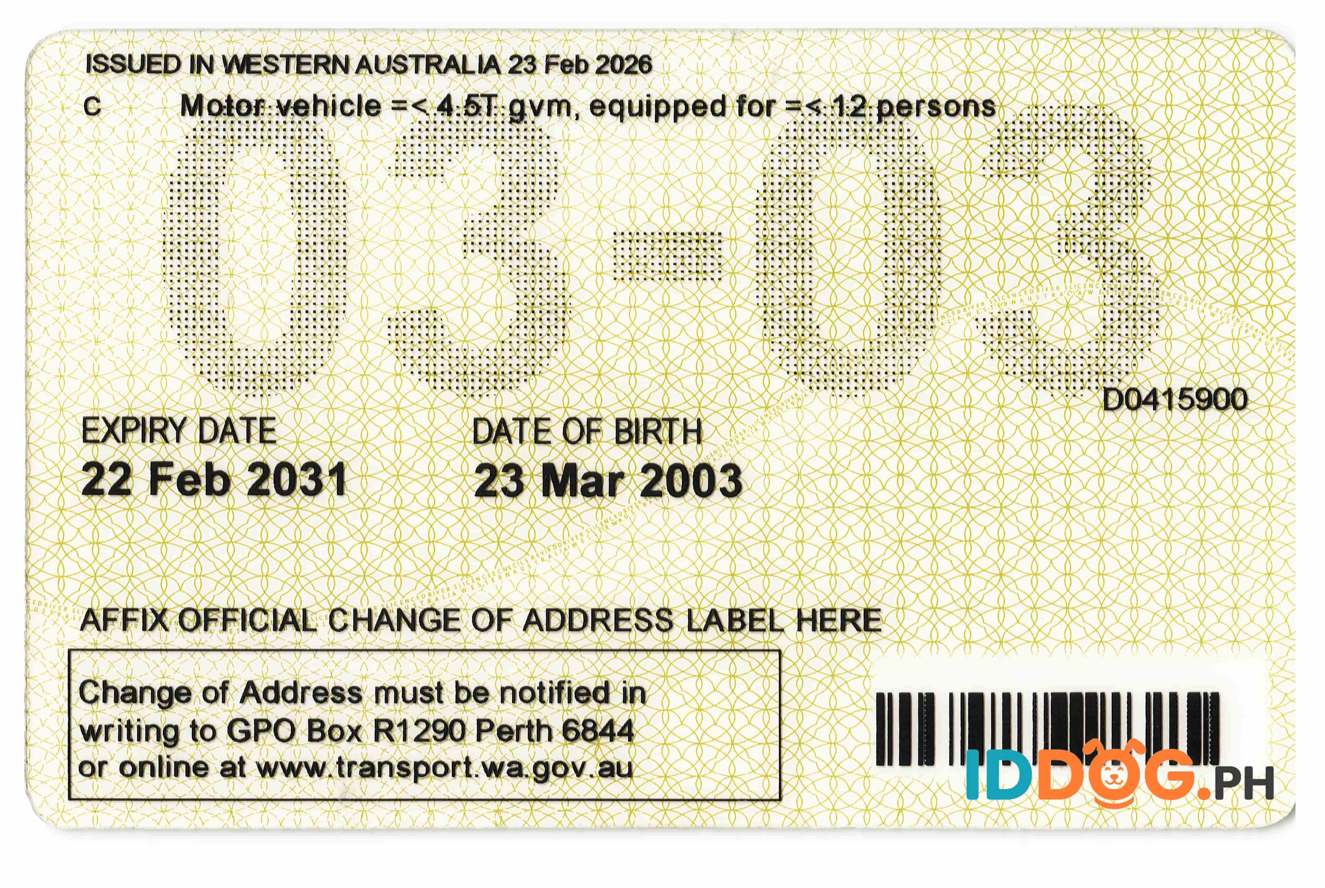 Western Australia-2 Fake ID